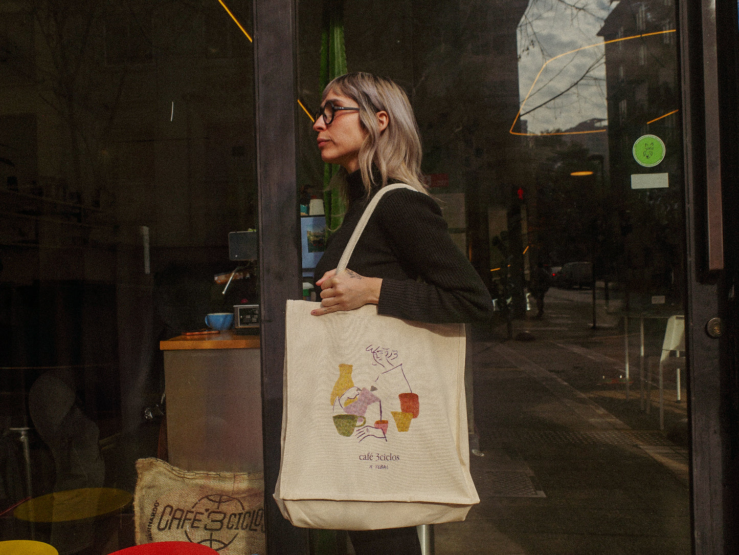 BOLSO CAFÉ 3CICLOS x @TEBAL