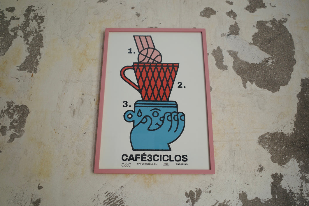 SERIGRAFIA CAFÉ 3CICLOS X @_ANDARINO
